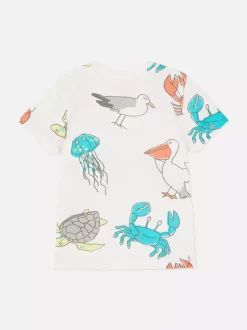 Wzorzysty T-shirt z krótkim rękawem