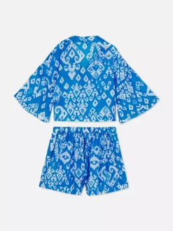 Wzorzysty zestaw z szortami