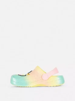 Zabawne błyszczące chodaki z efektem ombré