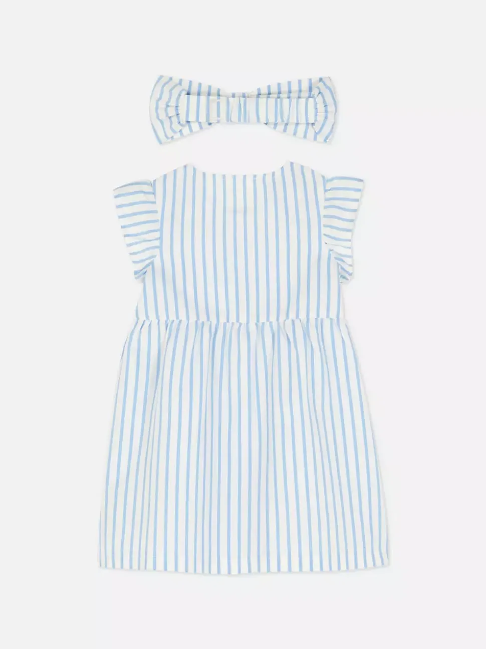 Zestaw z sukienką w paski i kokardką