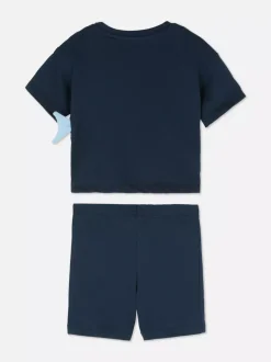 Zestaw z T-shirtem i szortami z motywem rekina