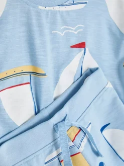 Zestaw z T-Shirtem i szortami ze wzorem w statki